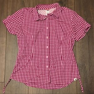 North Face fuchsia checkered shirt